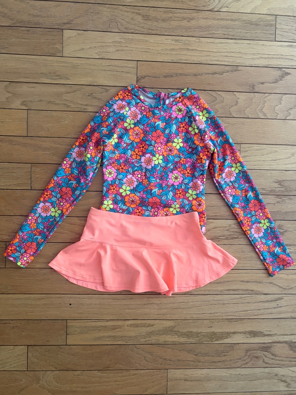 Girls Cat & Jack swimsuit and swim skirt, size 10/12